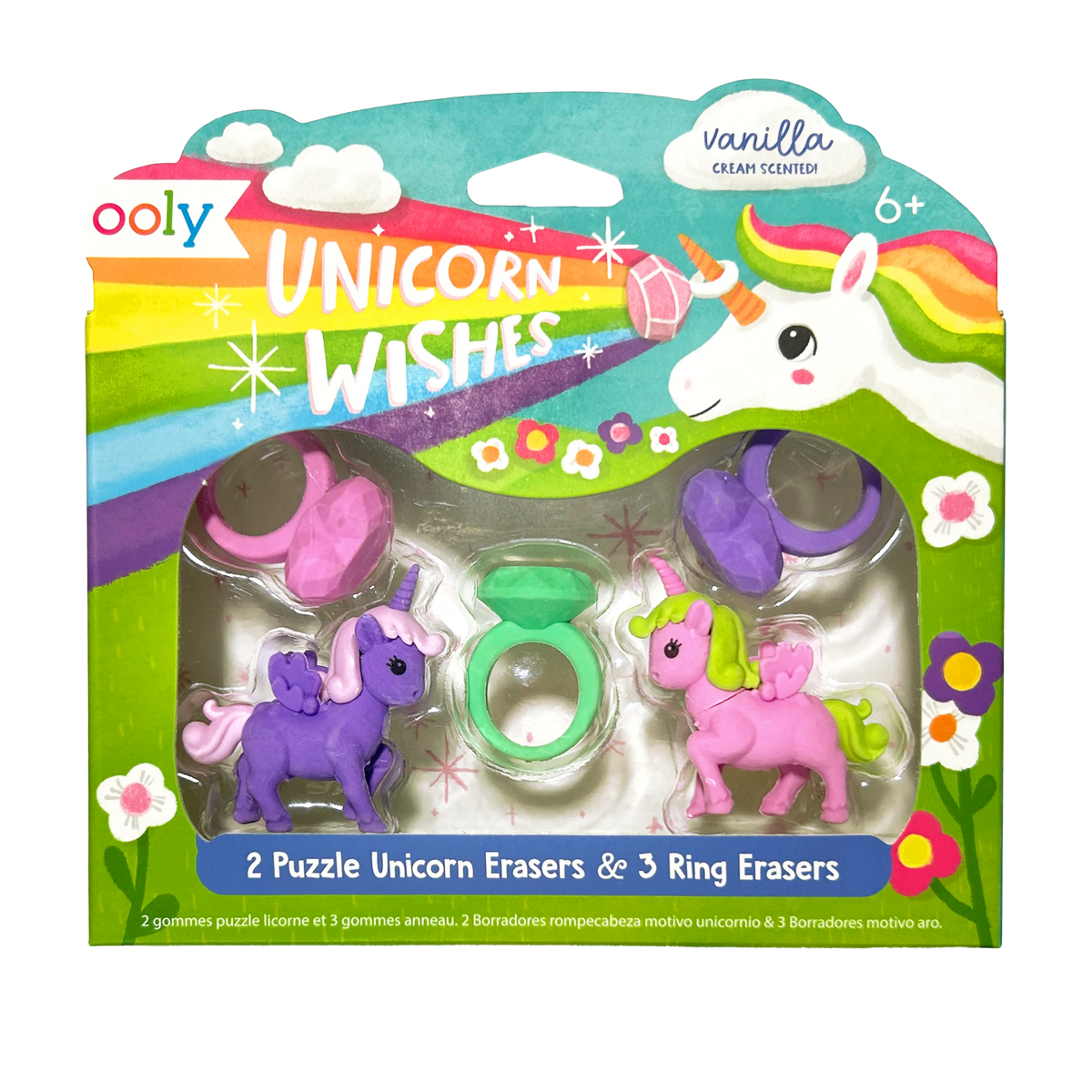 Gommes puzzle parfum vanille Unicorn Wishes – Lot de 5 – OOLY