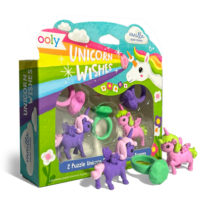 Gommes puzzle parfum vanille Unicorn Wishes – Lot de 5 – OOLY