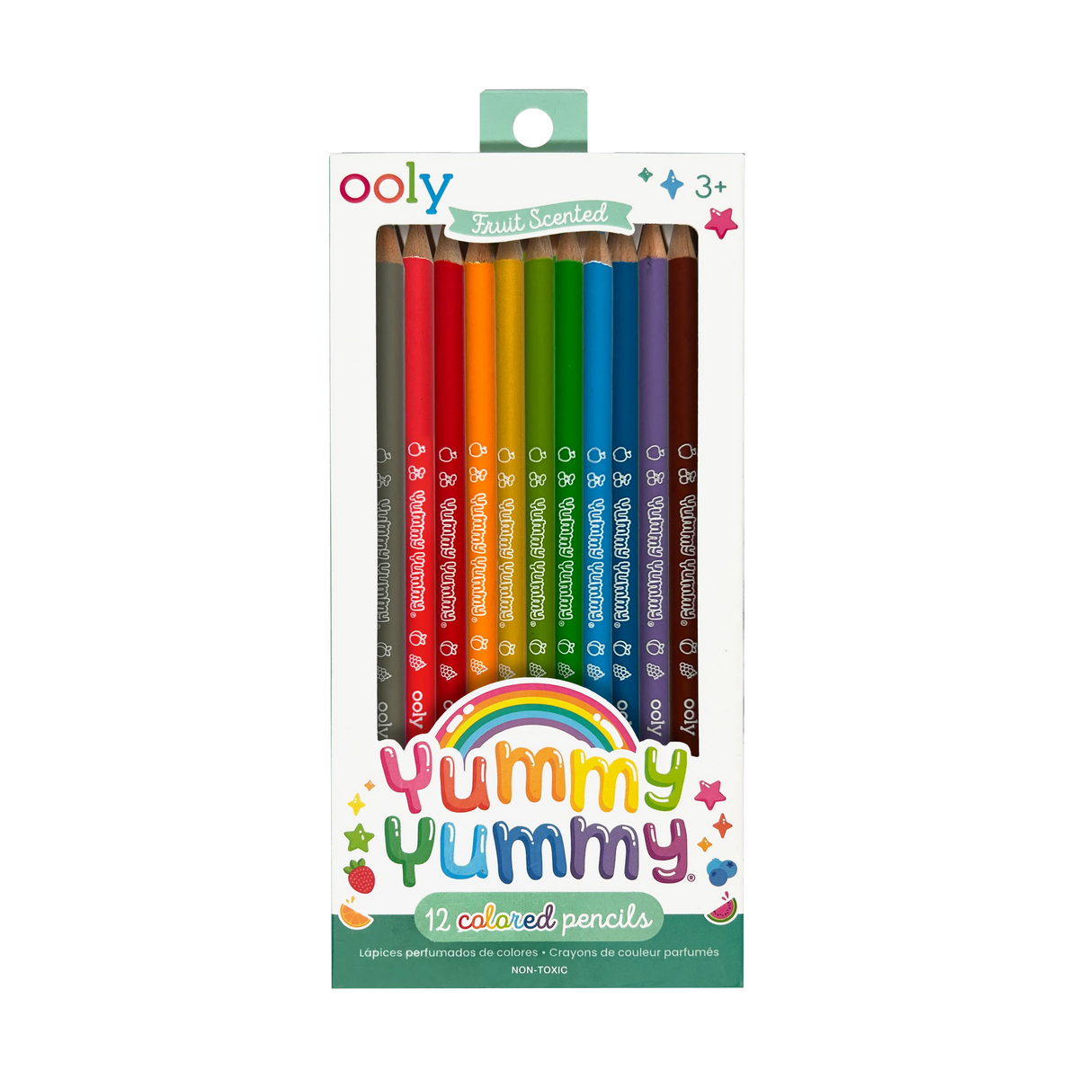 Crayons de couleur parfumés Yummy Yummy Fruits – Lot de 12 – OOLY