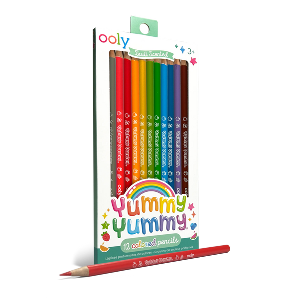 Crayons de couleur parfumés Yummy Yummy Fruits – Lot de 12 – OOLY