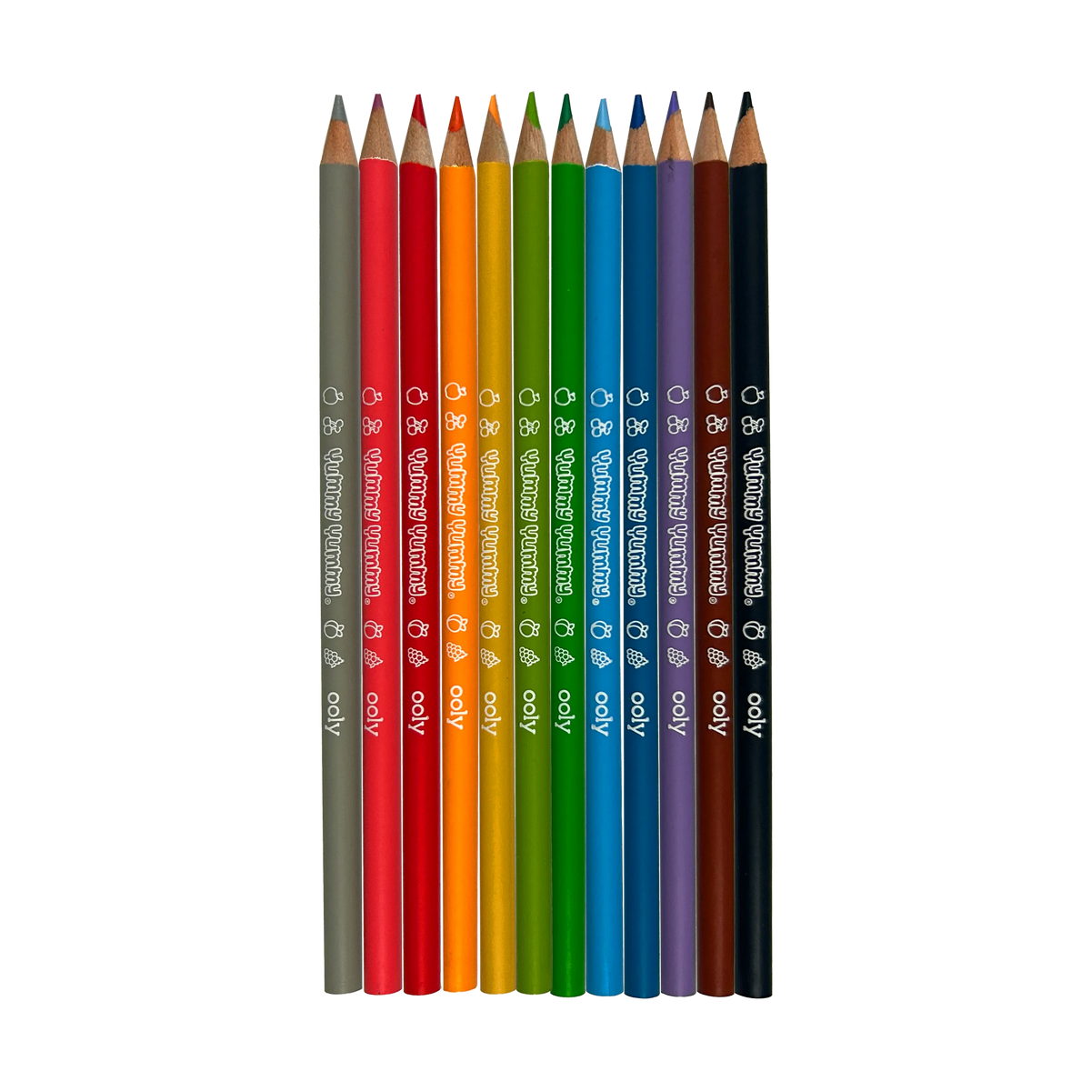 Crayons de couleur parfumés Yummy Yummy Fruits – Lot de 12 – OOLY