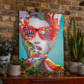 'Chic Woman' Wall Artwork with LED Neon - SMALL