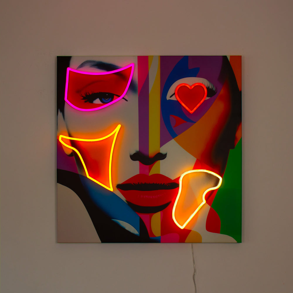 Face Shapes - Wall Painting (LED Neon) Large