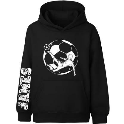 Fringoo football Sweat à capuche noir garçon Cotton Rich Soft Hooded Sweatshirt- football Sleeve noir