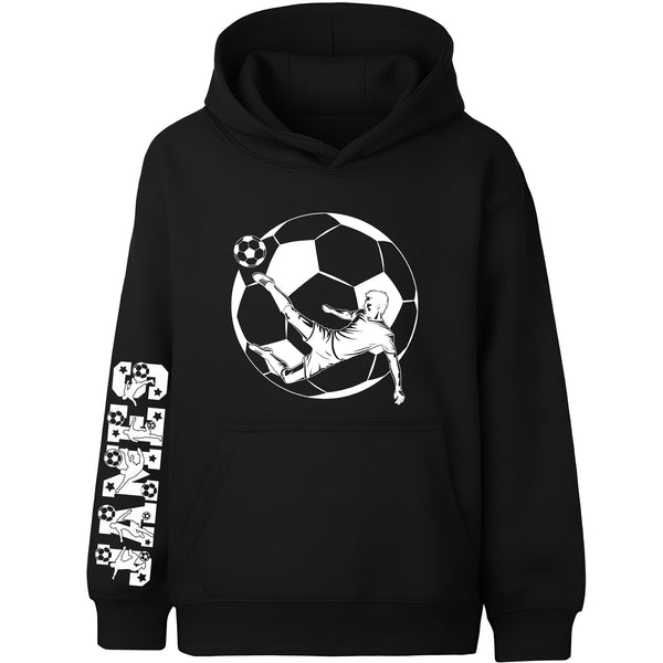 Sweat à capuche football – Fringoo football noir for Boys Cotton Rich Soft Hooded – football Sleeve noir