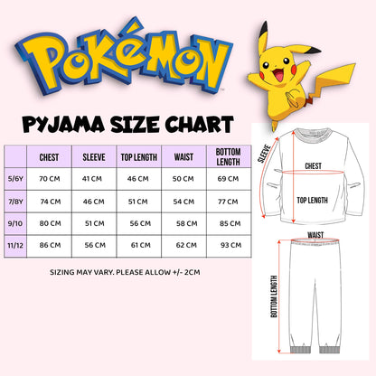 Pokémon – Long Sleeve Pyjamas – 100% Cotton, Soft & Warm Winter PJs