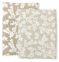 Lot de 2 Langes en Coton Bio - Feuilles Taupe