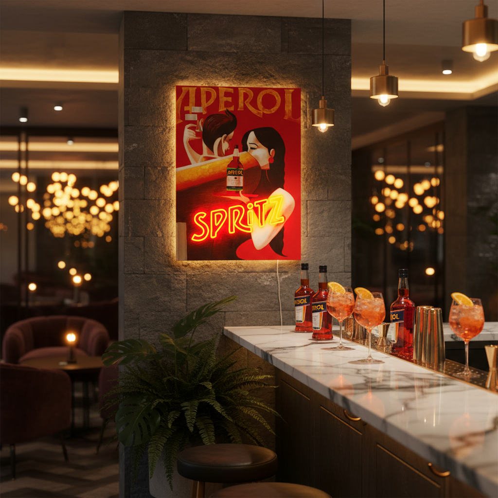 Kleine muurschildering (LED-neon) - Spritz