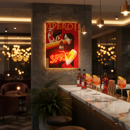 Kleine muurschildering (LED-neon) - Spritz