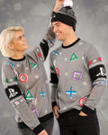 Christmas sweater symbols PlayStation Gris