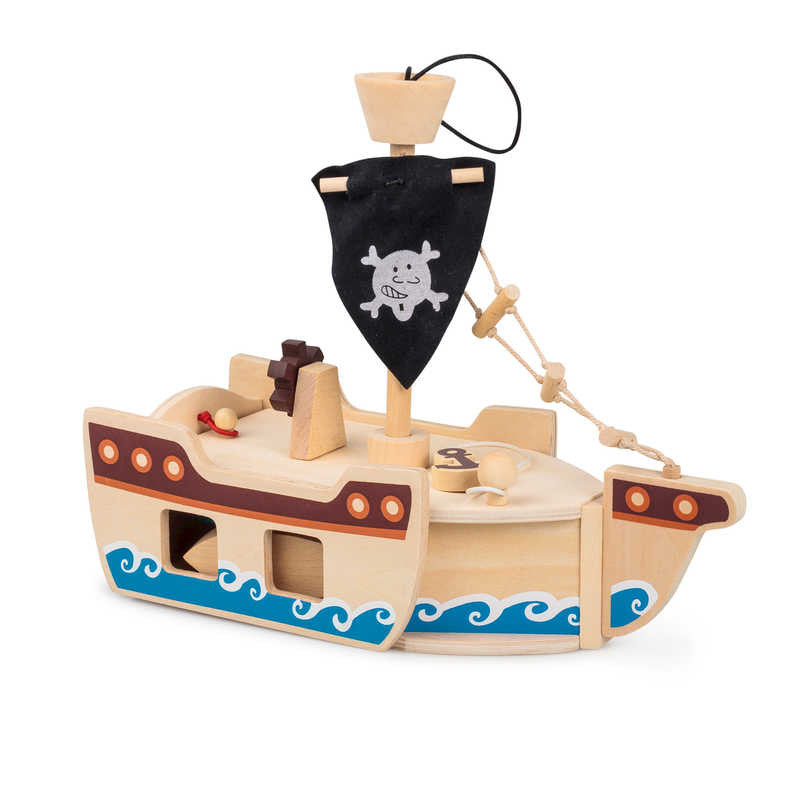 Bateau Pirate en Bois – Coffret de Jeu