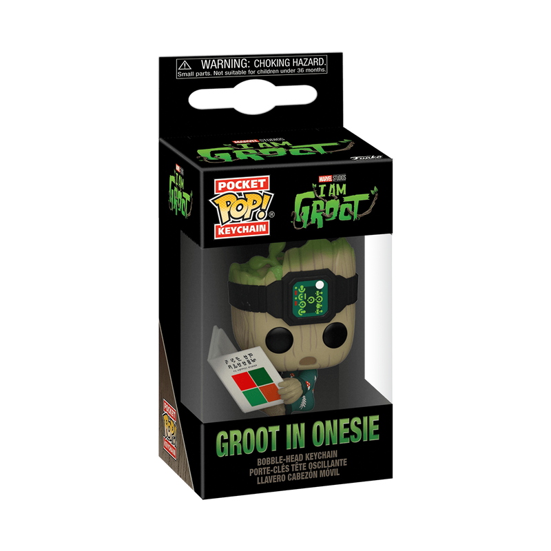 Pop! Keychain Groot in Pajamas with a Book