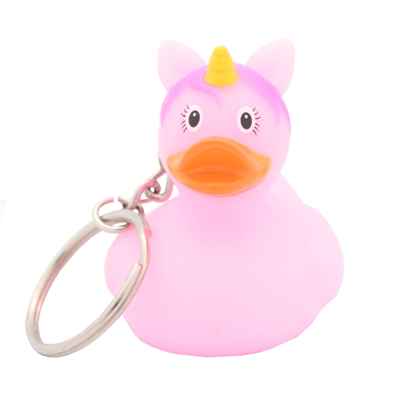 Pink unicorn duck keychain