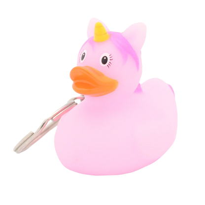 Pink unicorn duck keychain