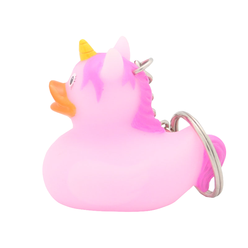 Pink unicorn duck keychain