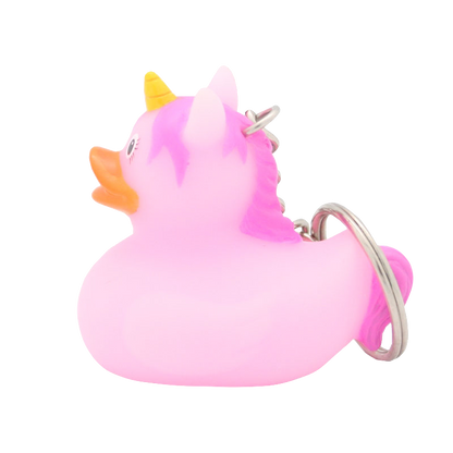 Pink unicorn duck keychain