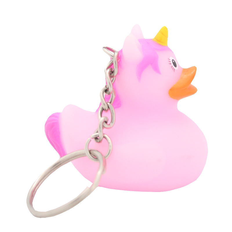 Pink unicorn duck keychain