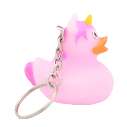 Pink unicorn duck keychain