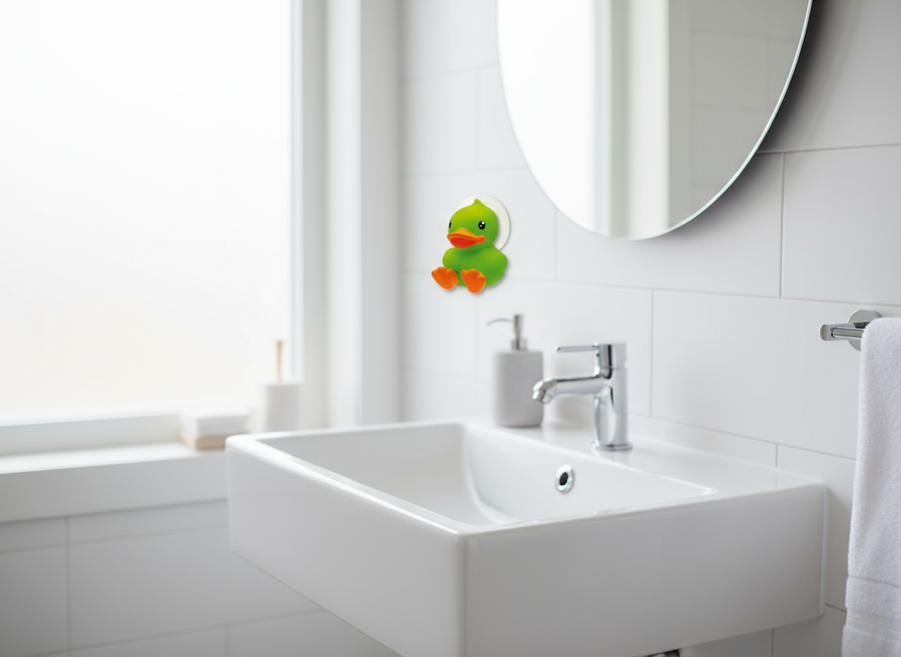 Groene eend tandenborstelhouder