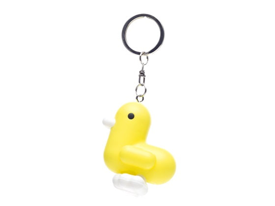 Fluorescerend gele eend sleutelhanger