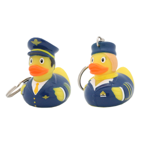 Duo de Porte-Clés Canards Compagnie Aérienne – Pilote et Hôtesse
