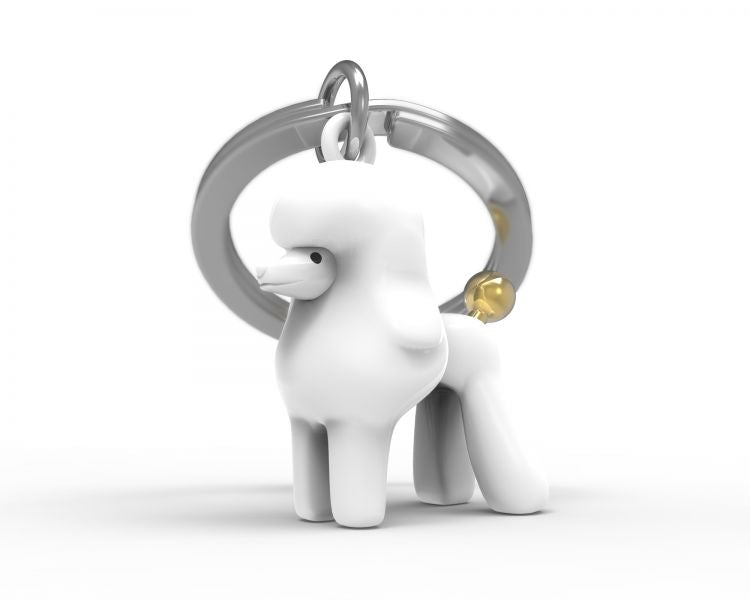 Porte clés Caniche Blanc