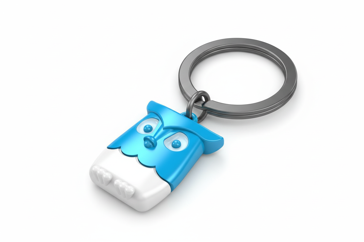 Porte clés Hibou Bleu