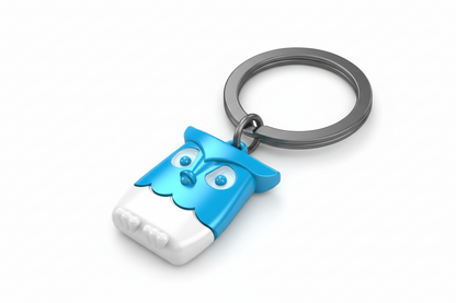 Porte clés Hibou Bleu