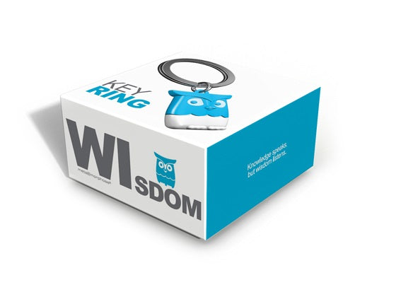 Sleutelhanger met blauwe uil