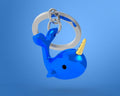 Blue Narwhal Keychain