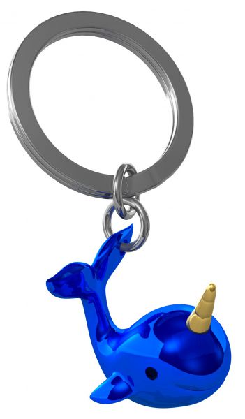 Blue Narwhal Keychain