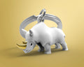 Sleutelhanger Neushoorn Wit