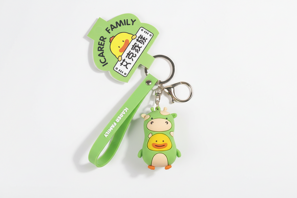 Sleutelhanger met eend en giraffe