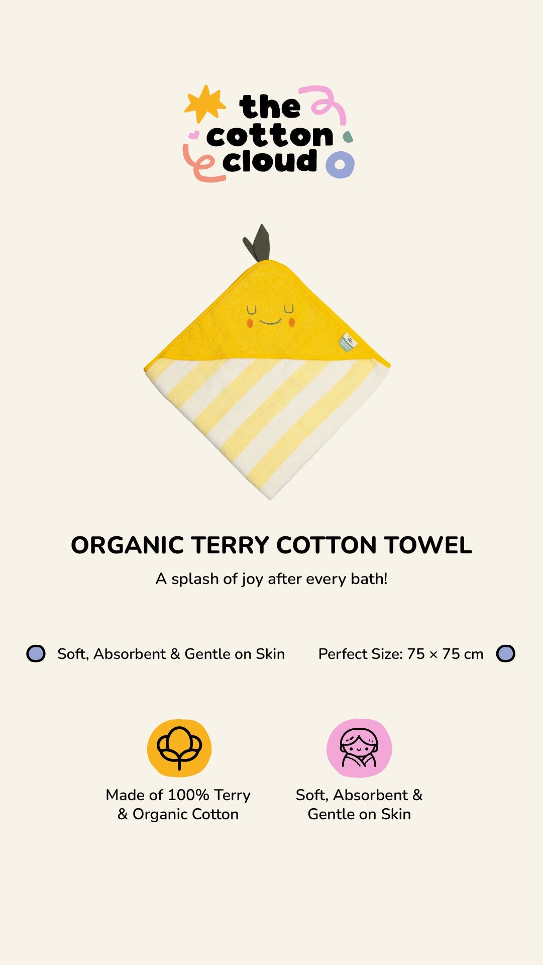 Lola Lemon Hooded Towel