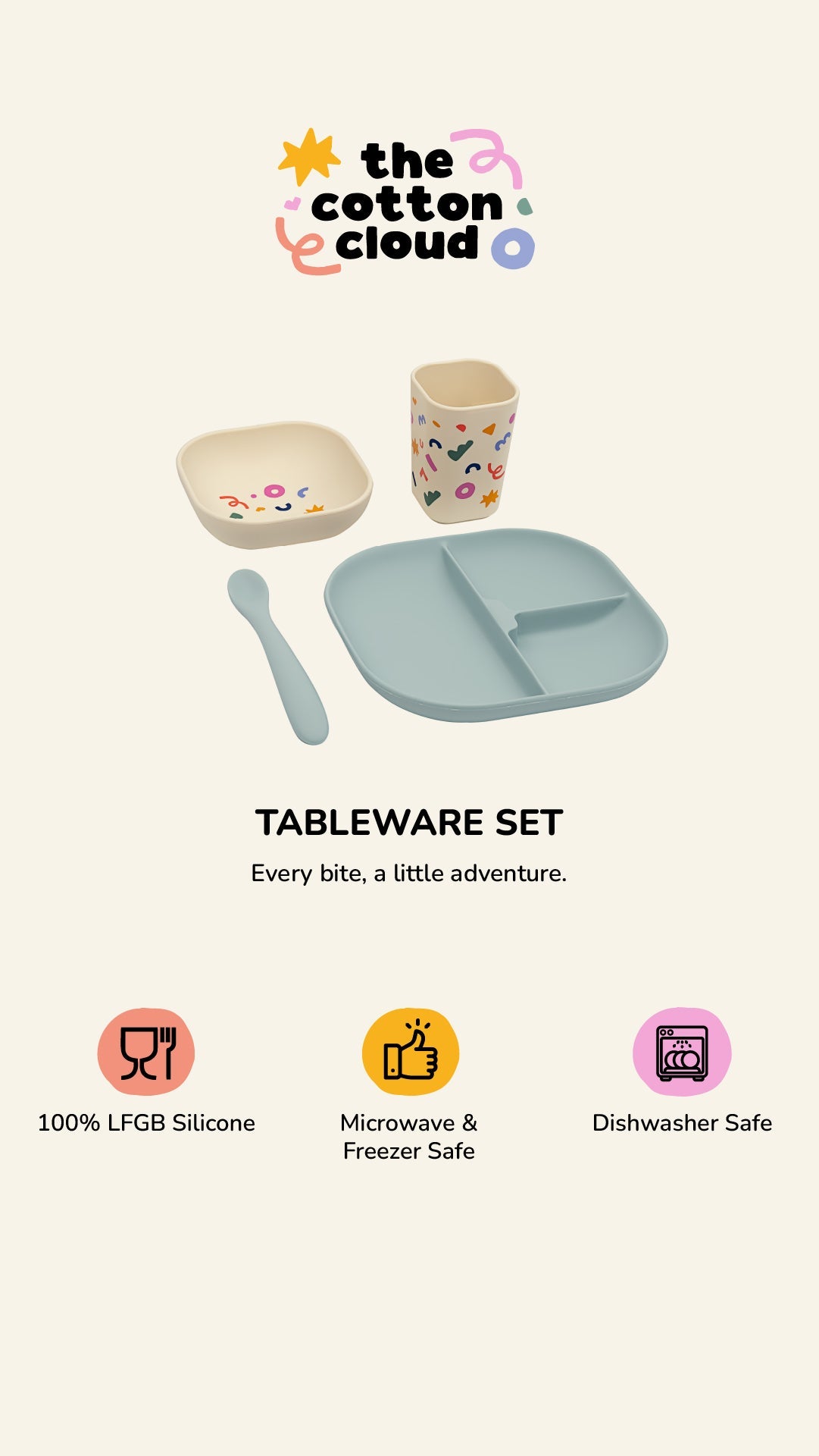 Service de table Confettis Cobalt