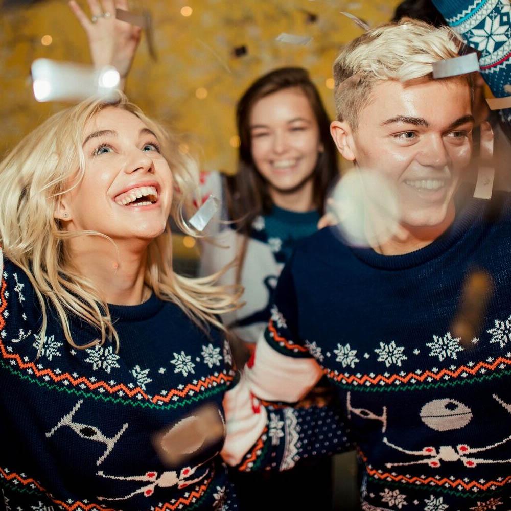 Christmas sweater x-wing vs. tie fighter