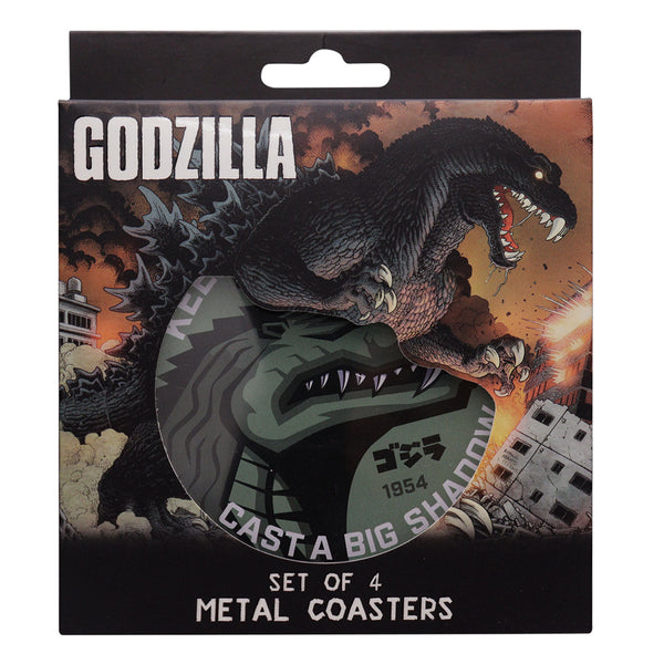 Set de 4 sous-verres métal Godzilla - packaging avant