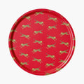 Red Leopard Round Serving Tray - 38 cm