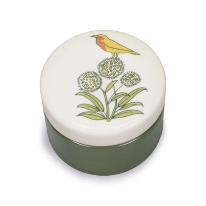 Boîte à bibelots en céramique Voysey Jardin botanique Faune Oiseau