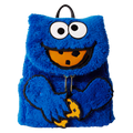 Mini Sac à Dos en Peluche Cookie Monster de Sesame Street avec Porte-monnaie