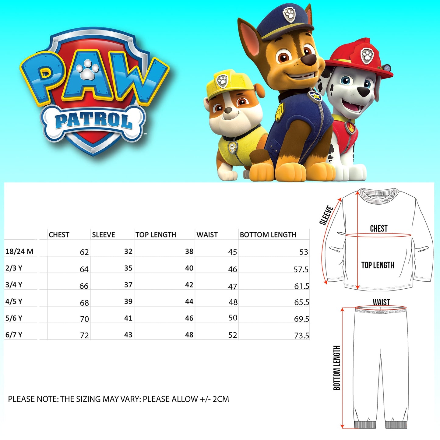 Pat’ Patrouille Skye Pyjama fille