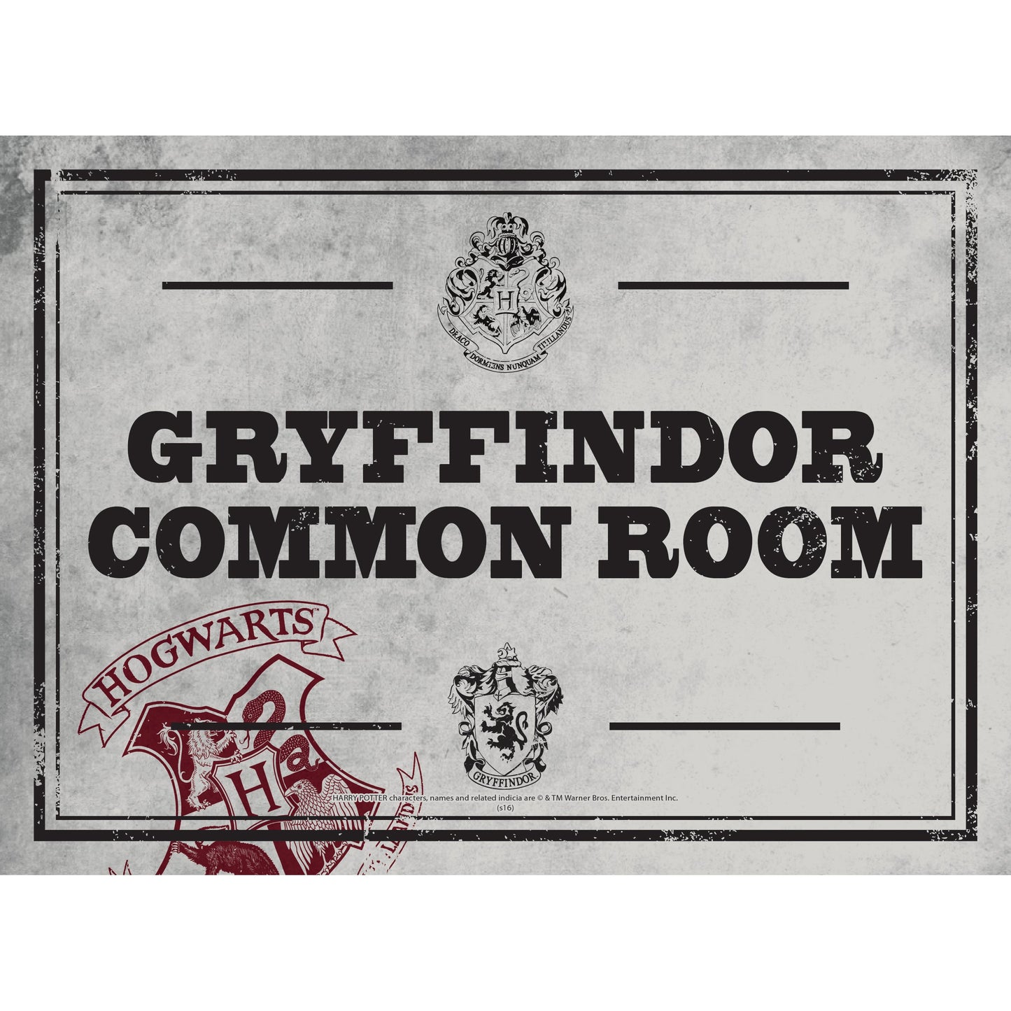Harry Potter Common Room A5 Decorative Metal Plaque