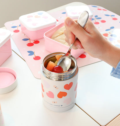 Pot alimentaire isotherme en inox - Cœurs – vue 2 – A Little Lovely Company