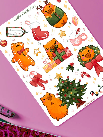 Capy Christmas | Stickerbogen
