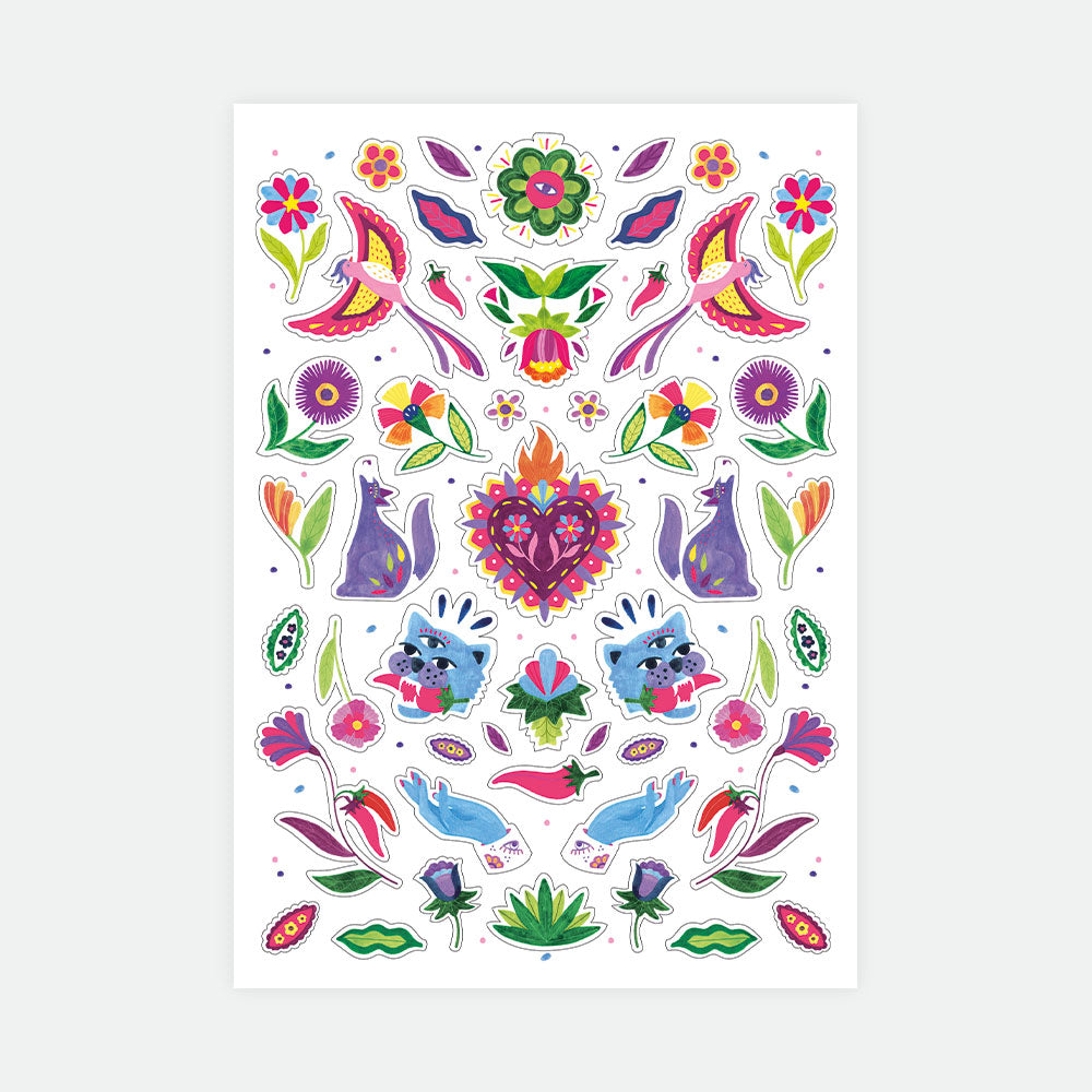 Jungle mexicaine - Planche de 3 autocollants