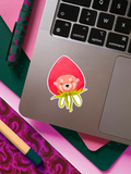 Pam the Red Panda, Strawberry Hat | Sticker