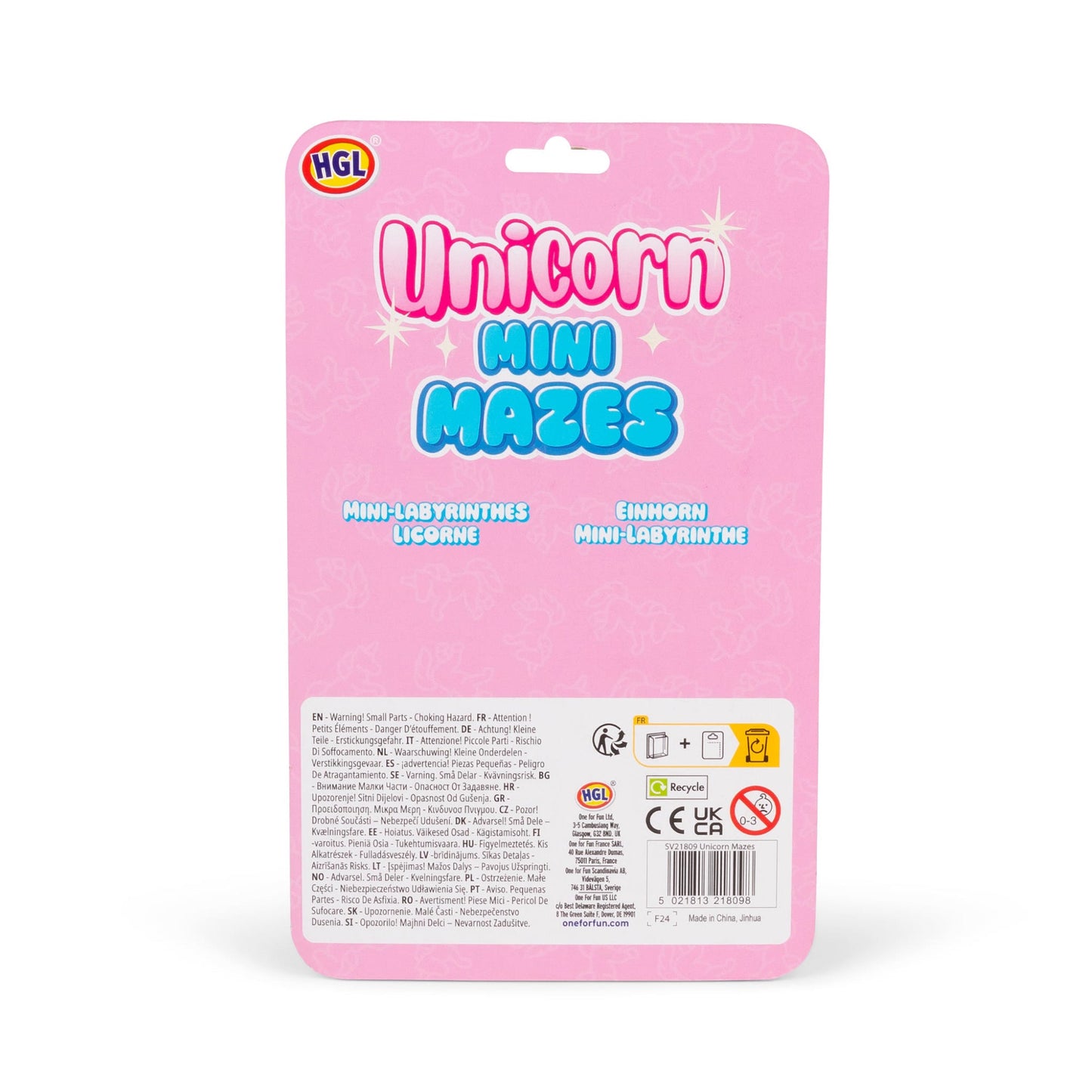 Pack of 6 mini unicorn mazes