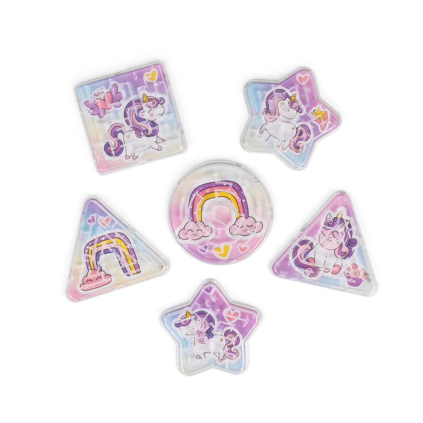 Pack of 6 mini unicorn mazes