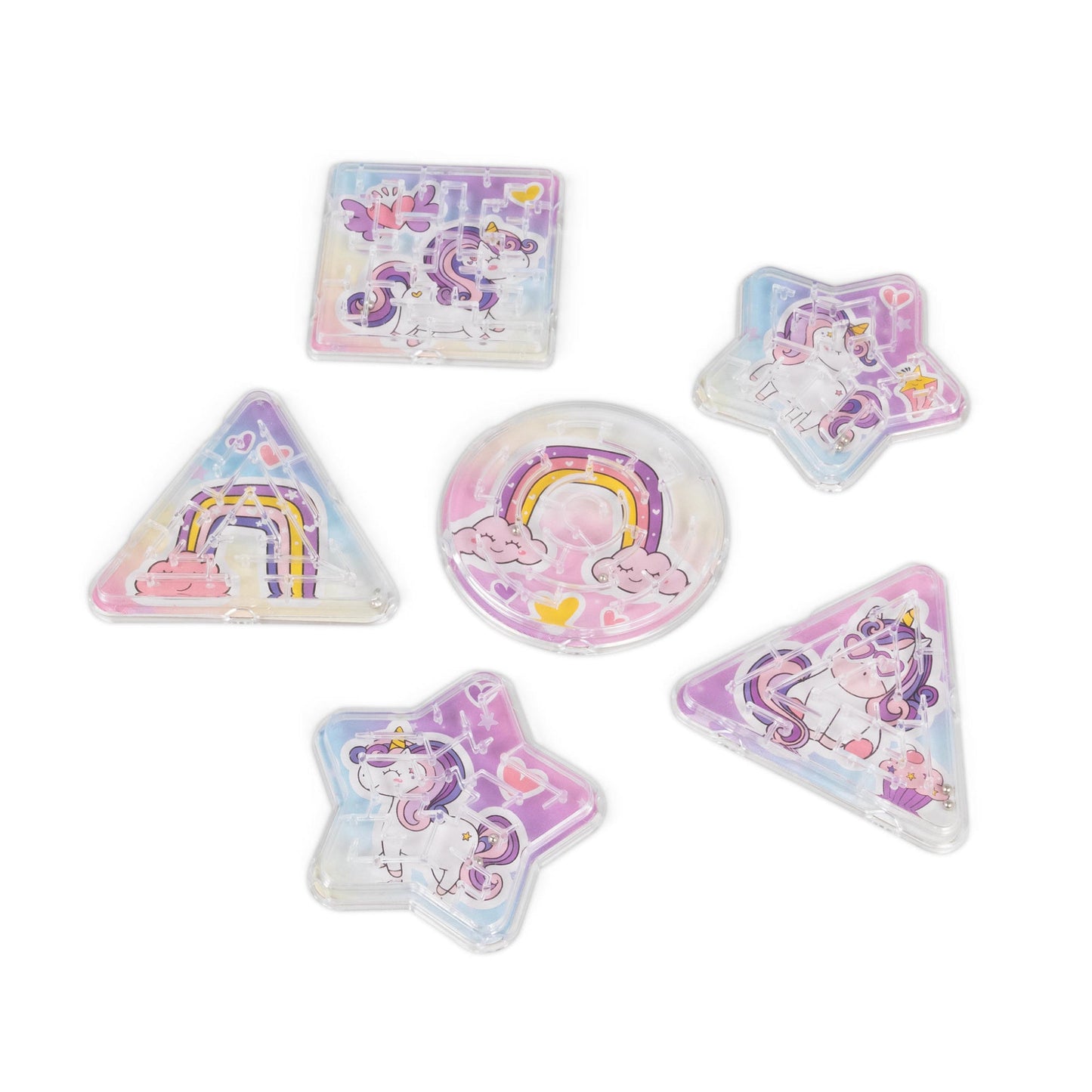 Pack of 6 mini unicorn mazes