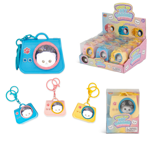 LIGHT UP PET CARRIER KEYCHAIN